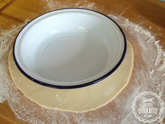 measure the dough ring against the pie dish