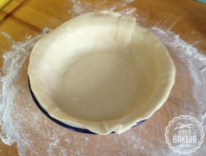 line the pie tin with the pastry dough